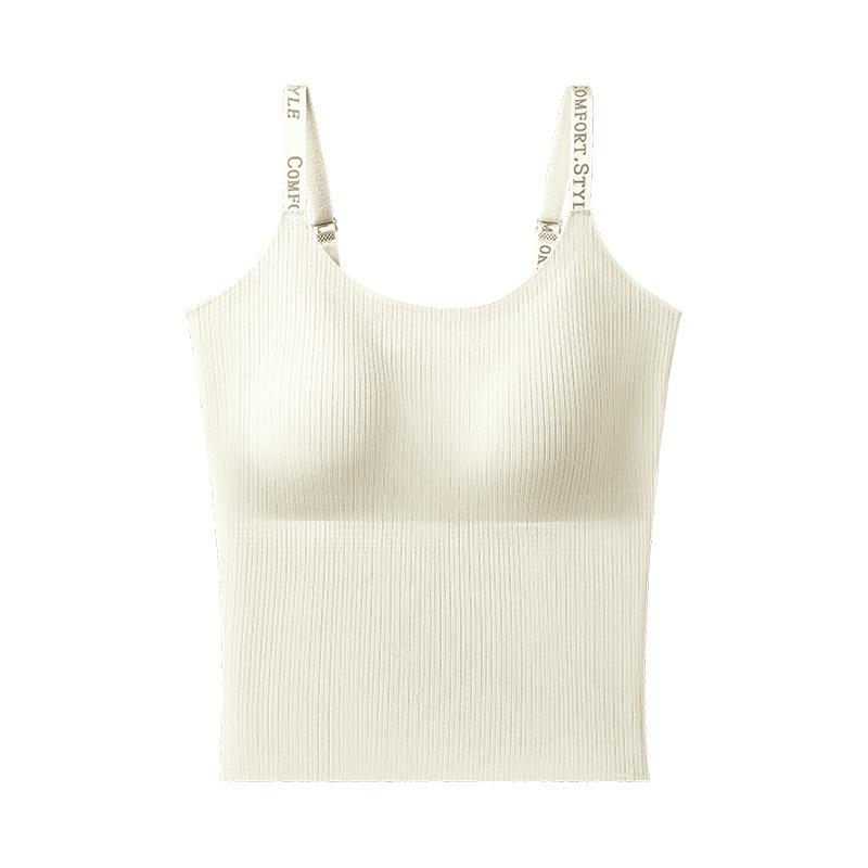 

Seamless Slimming Camisole with Fixed Cups: Women s Comfortable, Breathable Long Strap Tank. L: 101-120 lbs білий