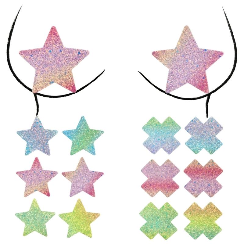 Fluorescence Breast Stickers,Pasties Nipple Stickers Disposable Sticky Breast Petal,Nipple Cover for Women Girls
