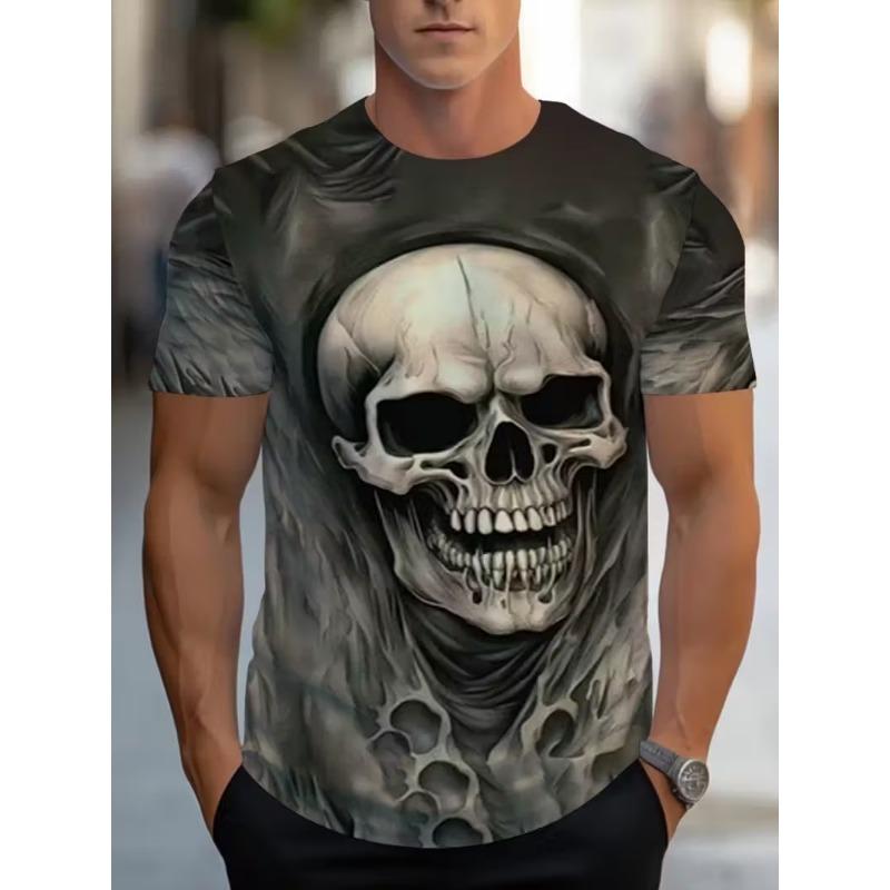 Fashion Halloween Men's T-shirts Clothing Crew Neck Short-sleeved Tee Funny Pumpkin 3D Printed Short Sleeve T-shirt For Men