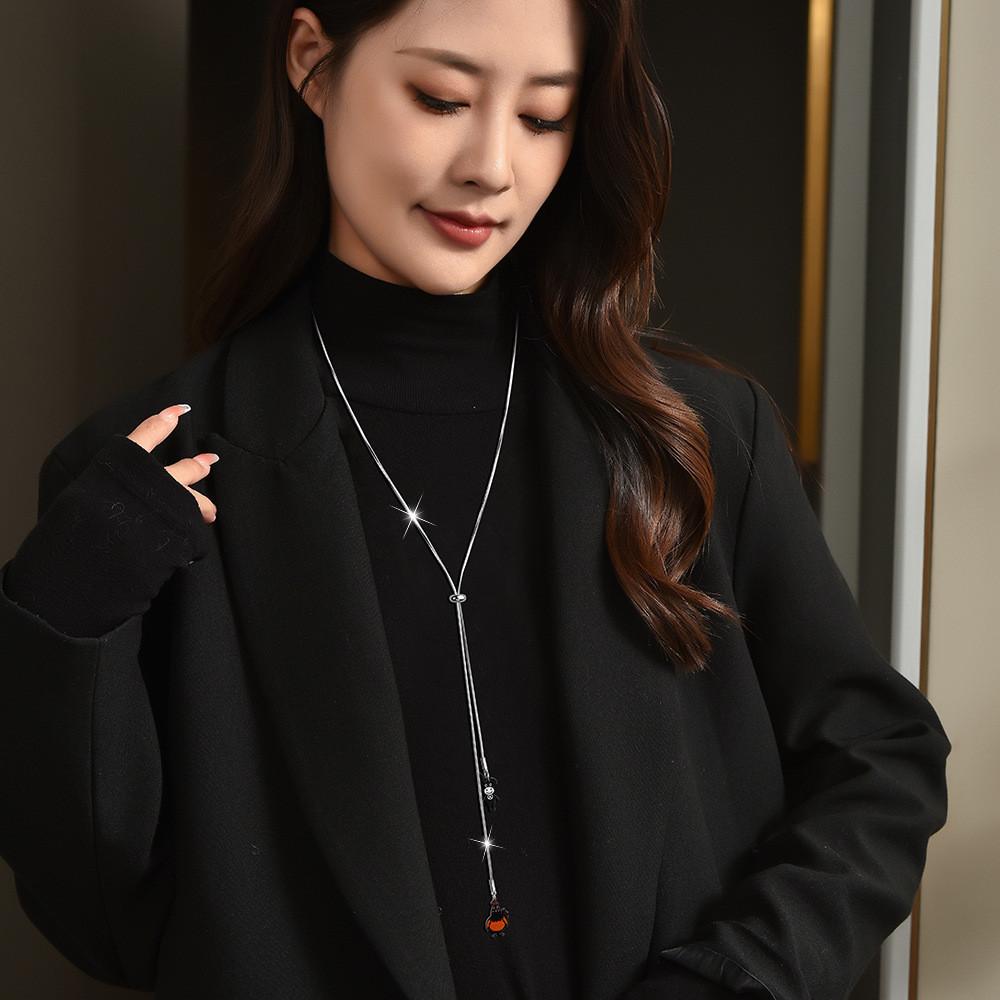 Exquisite Long Titanium Steel Necklace With Stylish Bird Pendant For Men And Women