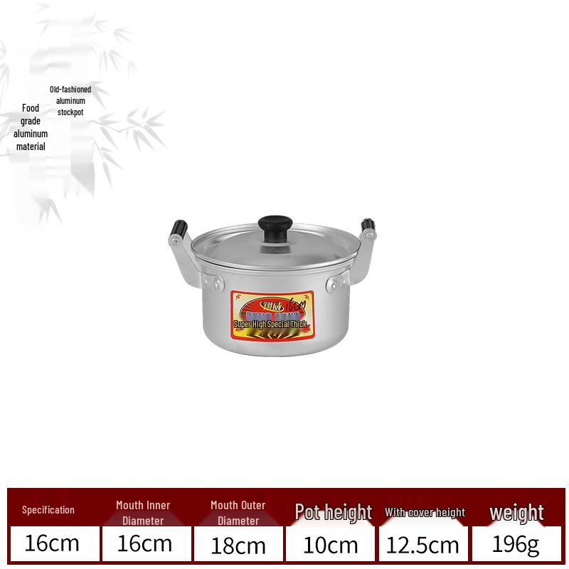 Xiangwei Classic Aluminum Steamer & Soup Pot for Gas Stoves, Thickened for Boiling and Cooking