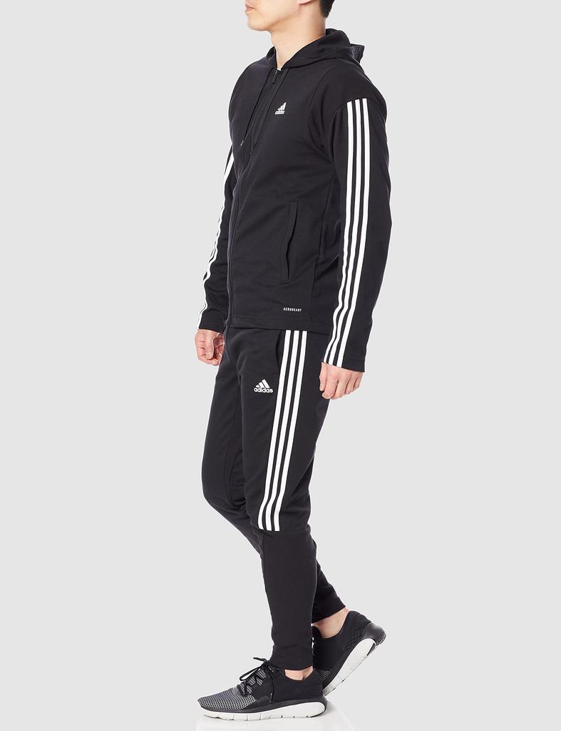 Adidas Tracksuit Set with Ribbed Black Size M Men's Inserts, (GM3827), (Japan Size)