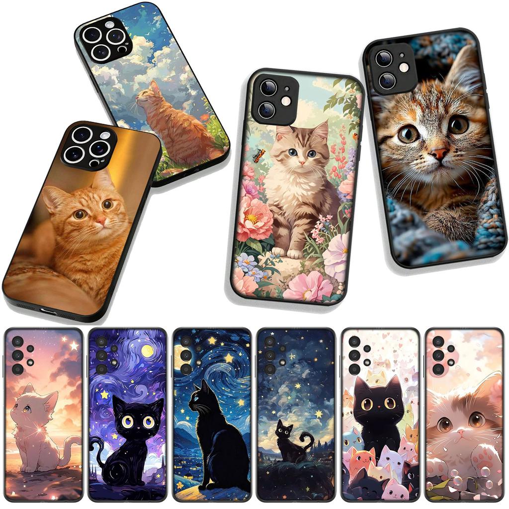 Cover for Apple iPhone 16 15 14 Plus 13 12 Mini 17 Pro Max + ProMax 16E Air 16+ 15+ Coque Phone Case Kitten Cat Meow Wallpaper
