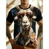 Tier Serie 3D Druck Herren T-Shirts Sommer Modisch Bequem Vielseitig Atmungsaktiv Sport T-Shirts Freizeit Rundhals Kurzarm T-Shirts