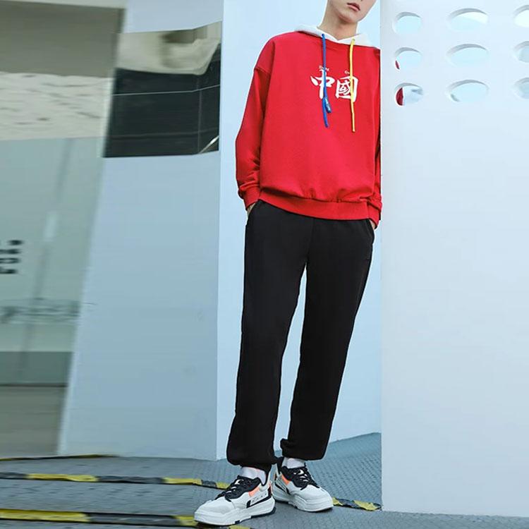 Li Ning Logo Print Solid Color Button Casual Sports Pants Men Bottoms Black AKLR599-2