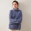 Autumn/Winter 2025 Women's Cashmere High Neck Loose Cardigan, Marled Yarn Knit, Plus Size.