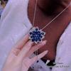 Blue Diamond Lucky Necklace: Adjustable, Luxe Sweater Chain for Women - Trendy & Versatile for Autumn/Winter