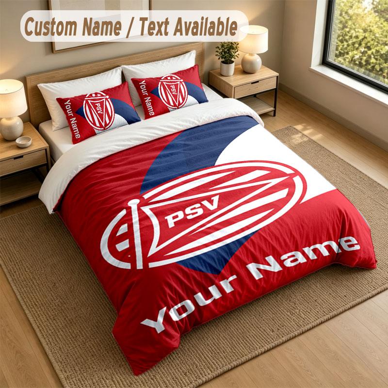 Bedding Set 1 Duvet Cover 2 Pillowcases PSV Eindhoven FC Print Soft Bed Linen Bedroom Decor