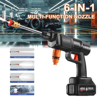 Cordless Pressure Washer 600PSI High Pressure Rechargeable Handheld Electric Pressure Washer with 6-in-1 Nozzle Cleaning Tool