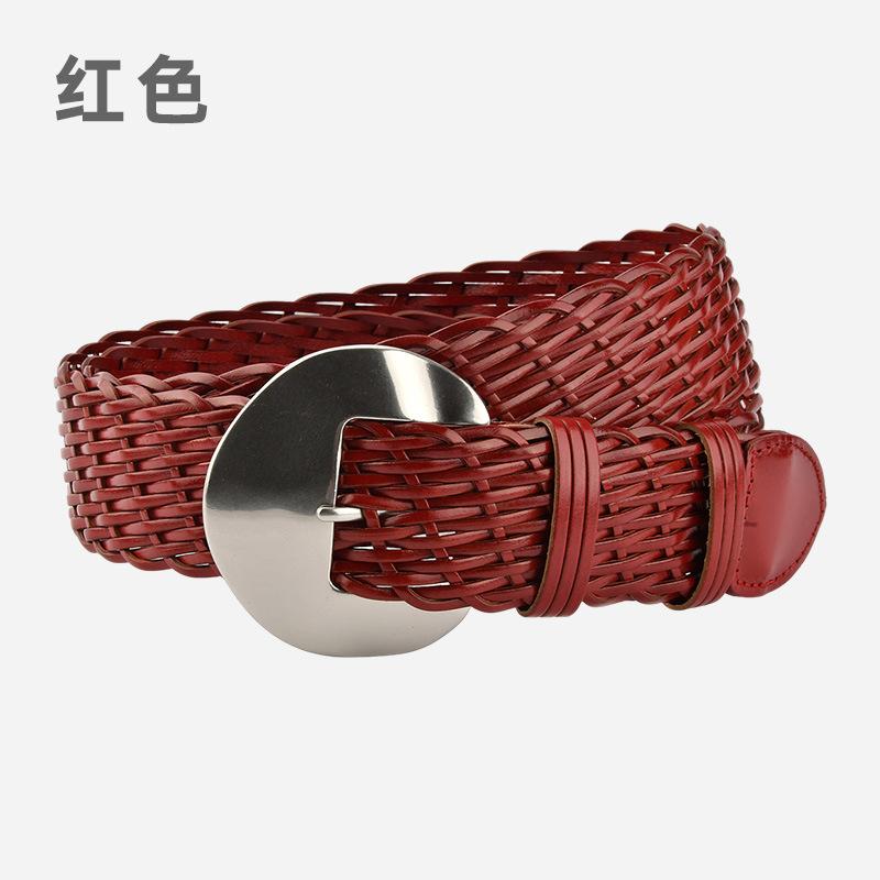 Ethnic Style Vintage Woven Belt Girl Bohemian Decorative Skirt Belt Leather Bran Paper Waist Seal Ladies