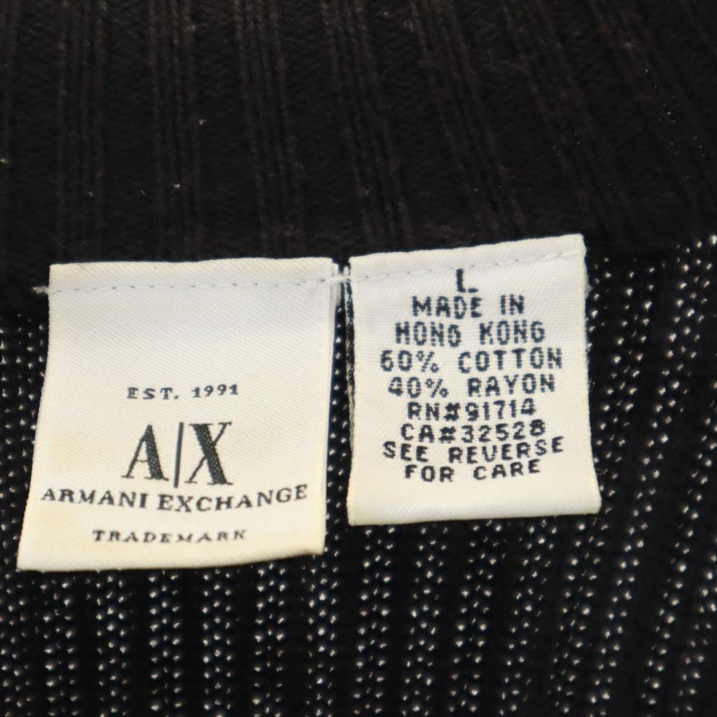 Armani Exchange 90s Old Long Sleeve Rib Knit L Black Sweater Women Used