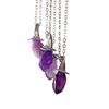 2026 New Natural Amethyst Hexagonal Pendant Necklace Witch Hat Halloween Flying Witch Collarbone Necklace for Women