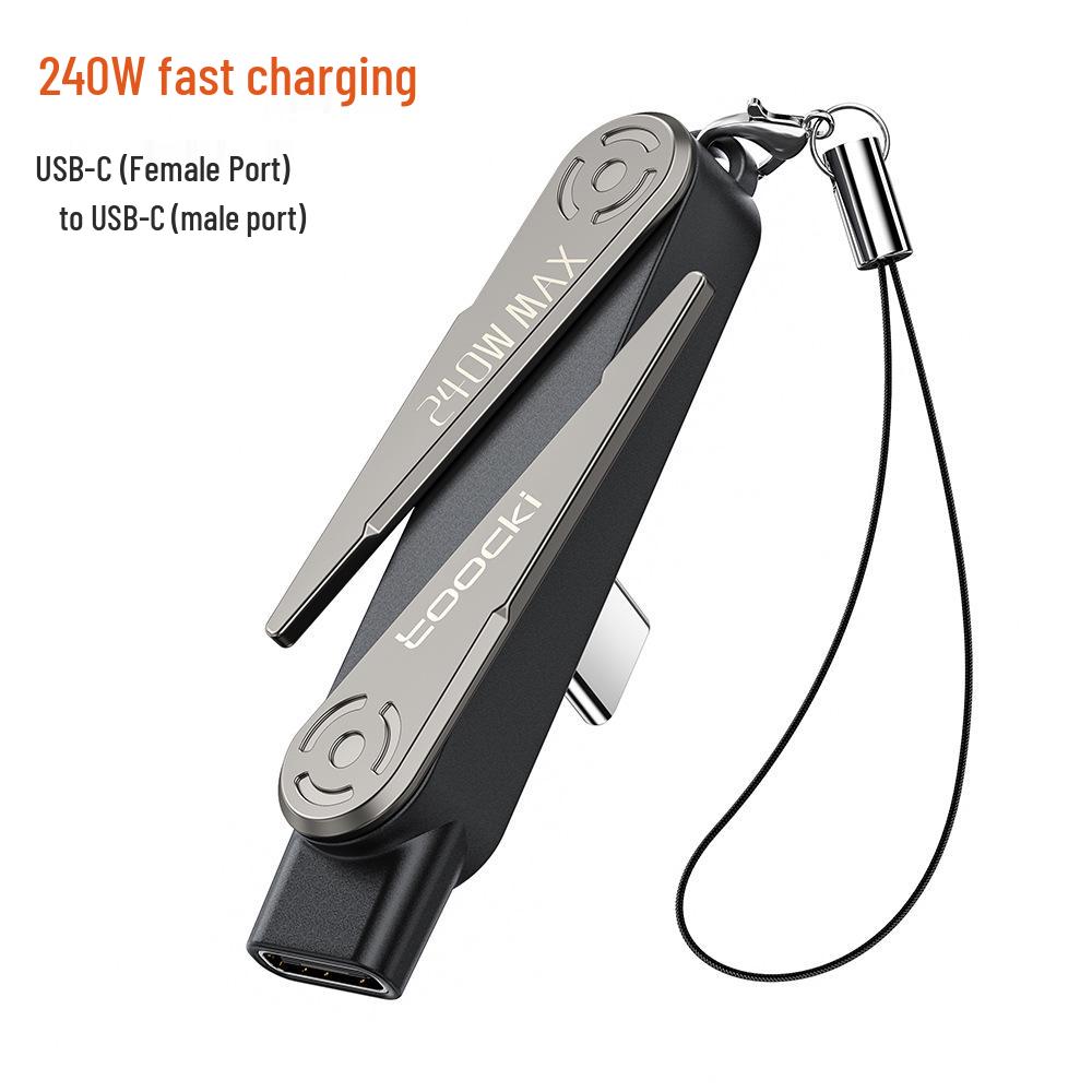 Tuchi Zinc Alloy 240W Foldable Phone Holder & Super Fast Charging C Cable