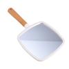 Handheld Makeup Mirror Vintage Mirror Portable Wood Makeup Mirror Square Hand Held Mirror for Men&