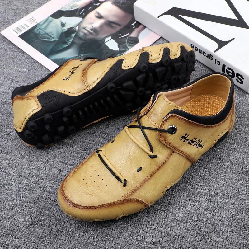 Men's Octopus Low-Top Leather Loafers: Korean Style Breathable Slip-On Driving Shoes