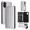 Cubic Grid Texture Flip Leather Phone Case