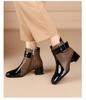 Fashionable Versatile Women's Boots New Autumn Added Fleece Thick Heel Square Toe Simple Comfortable Women's Short Boots
