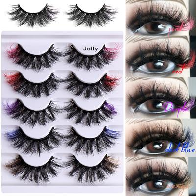 Fluffy False Eyelashes 5 Pairs Of Colorful Dense Imitation Mink Hair, Multi-Layer Three-Dimensional Fashion Eyelashes
