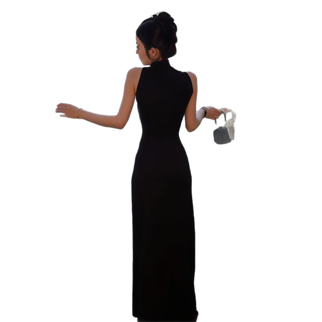 Pure Desire Temperament Neck Sleeveless Dress Women's Spring New Fashion Waist Thin High-end Hip-wrapped Dress