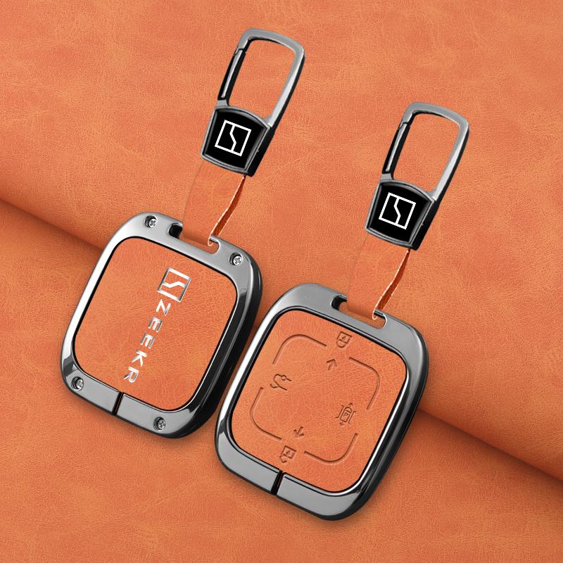 Car Key Cover Zeekr 001 007 009 Zeekr X Nfc Key Pack Zinc Alloy Leather Car Key Fob Case