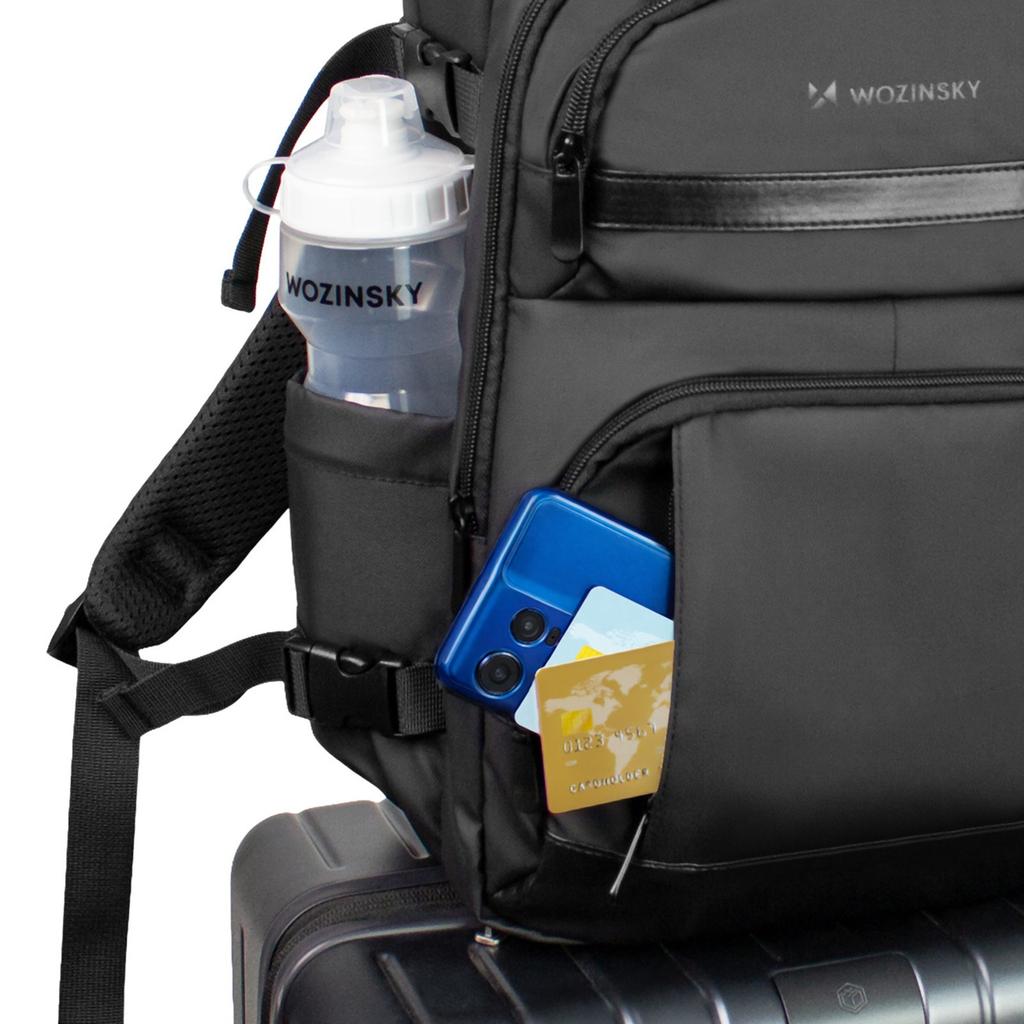 Reiserucksack für Flugzeug mit Laptopfach 20l 40x20x25 cm - schwarz