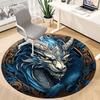 1pc Dragon Fantasy Artwork Carpet for Office Non-Slip, Round Carpet, Soft & Comfortable, Carpet for Office, Lightweight Round Floor Mat