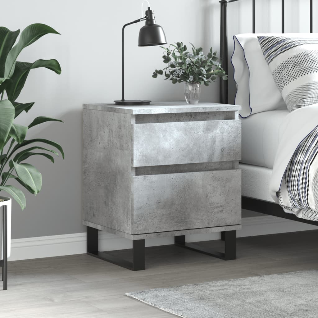 Nightstand Concrete Gray 40 X 35 X 50 Cm Particleboard