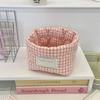 Plaid Stripe Grid Fabric Storage Basket Household Washable Decorative Bins Ins Stackable Miscellaneous Storage Basket