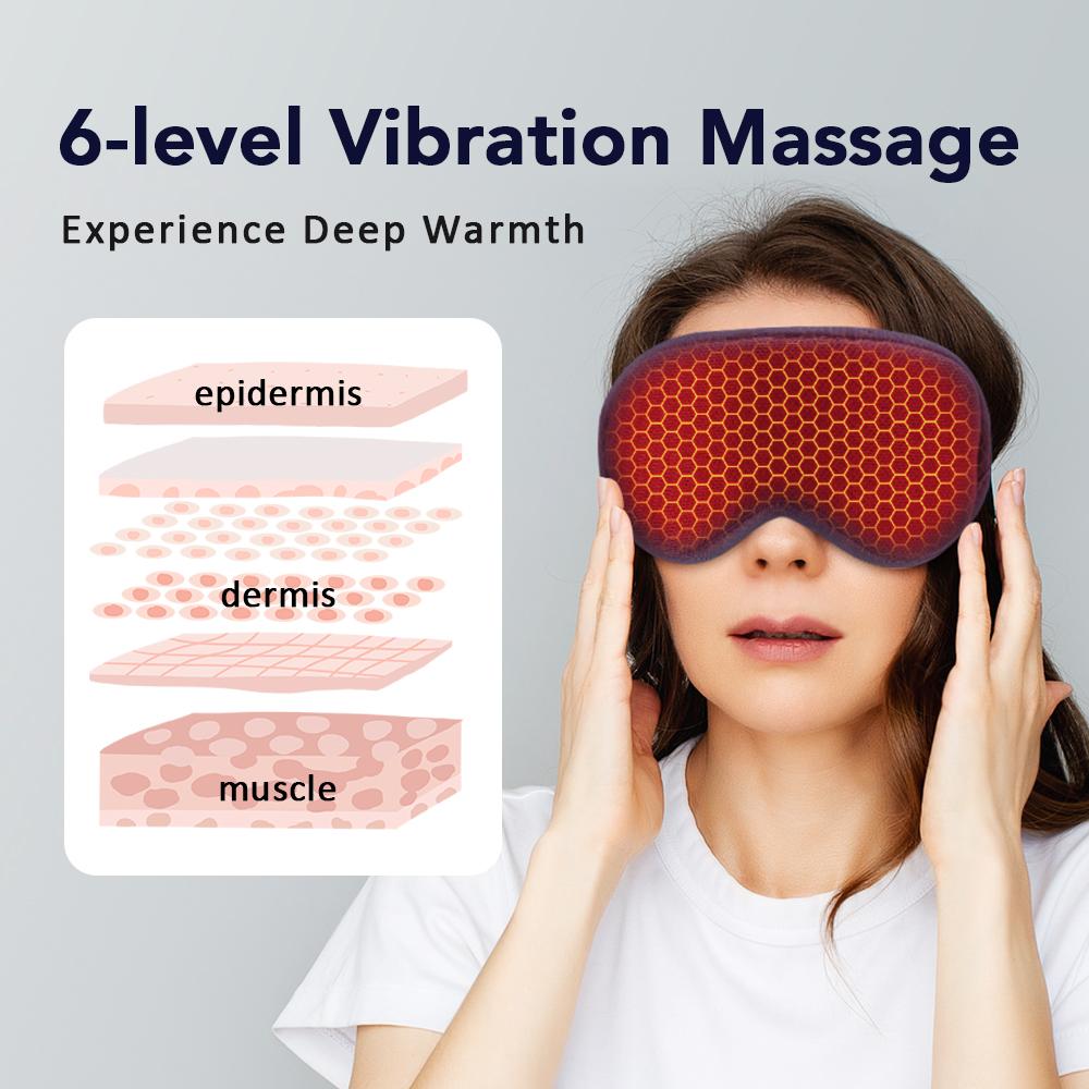 Electric Steam Eye Mask with 3D Massage Constant Temperature Hot Compress Smart Timer Sleep Shading Feature for Eye Fatigue Reli