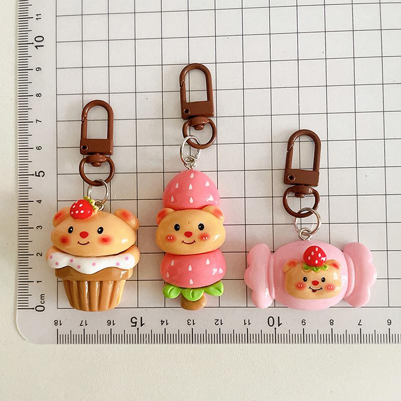 Lovely Cartoon Little Bear Keychain For Women Girls Cute Sweet Backpack Decoration Kawaii Car Keyring Accessories Couple Gift