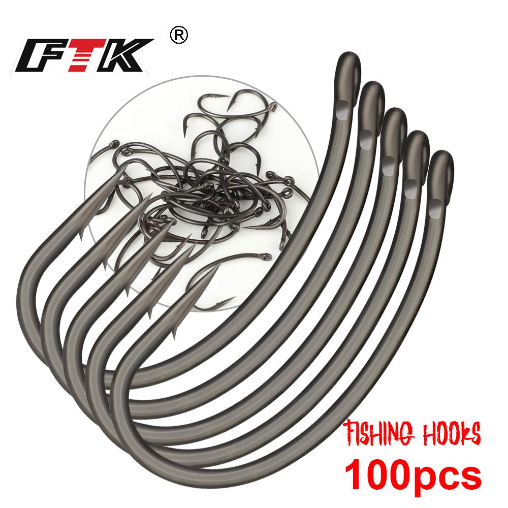 FTK 30PCS 2#-8# Carp Fishing Hooks With Eye Micro Barb High Carbon Steel Fish Hooks Fishing Accessories