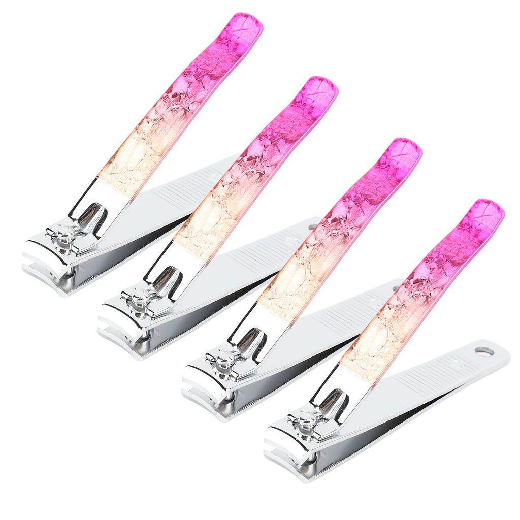 4pcs Nail Clippers Electroplating Stainless Steel Fingernail Clippers Comfortable Grip Toenail Clipp