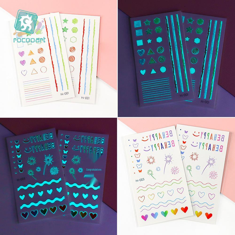 Electric Sound Festival Waterproof Blue Luminous Rainbow Tattoo Stickers