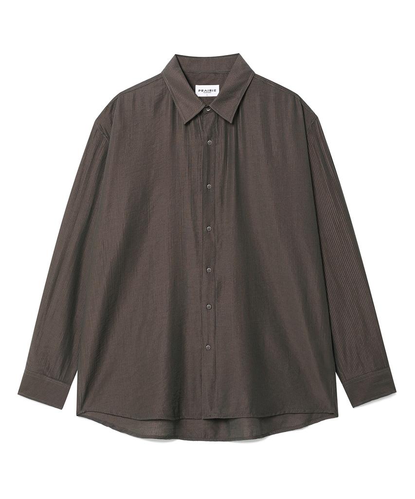 PRAIRIE Silky Striped Shirt (Brown)