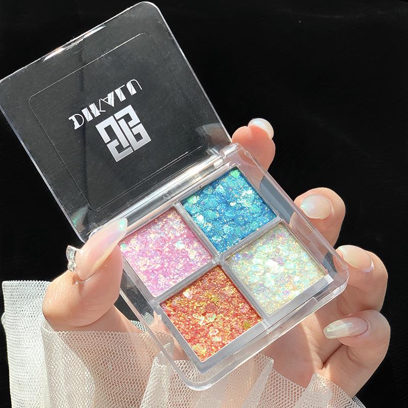 DIKALU Vierfarbiges Glitzer-Lidschatten-Gel für Bühnen- und Tanzkosmetik