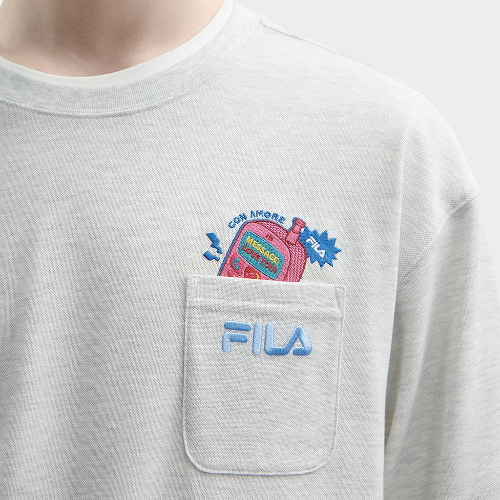 New FILA T Shirt Men's Light Pastel Heather Gray F51M429103FMG