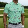 Herre Kortærmet Poloshirt med Abstrakt Print Knaplukning Casual Pasform Let Top til Hverdagsbrug