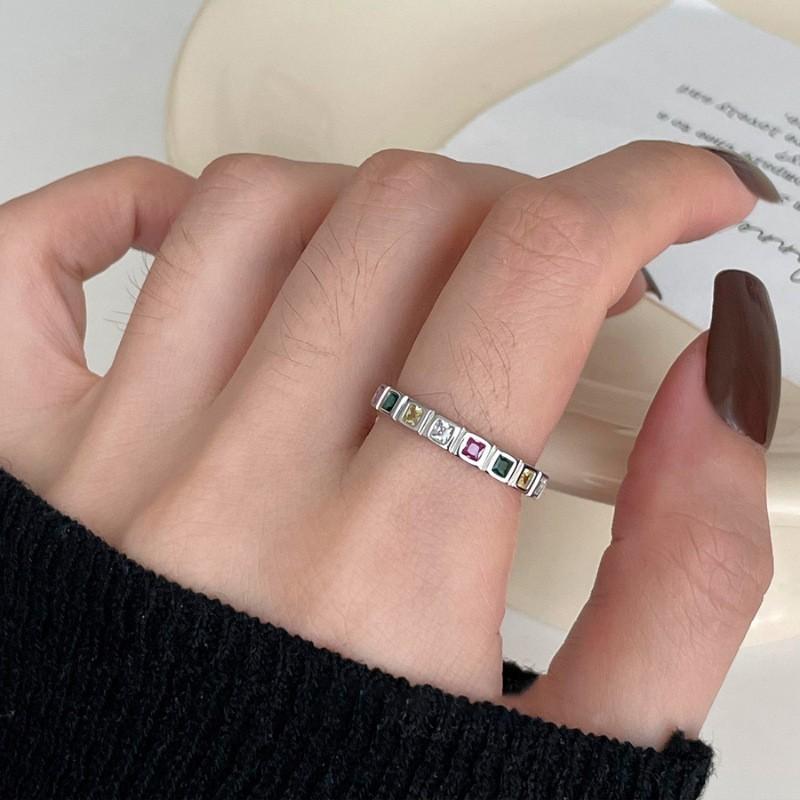 Sophisticated Black Geometric Onyx Ring For Women Unique Adjustable Copper Jewelry Fashion