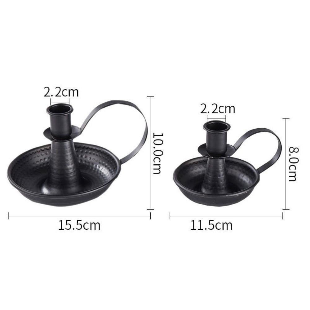 Vintage Elegant Tabletop Candle Holders Metal With Handle Home And Wedding Decoration Candlestick Holder Iron