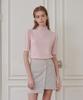 BIBYSEOB Half-Neck Frill Turtleneck Baby Pink [T41]