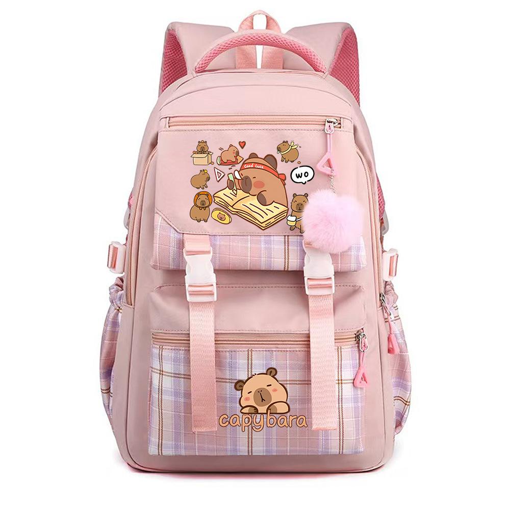 3 Piece School Backpack Set for Students Large Capacity Oxford Cloth Schoolbag with Shoulder Strap and Pencil Case