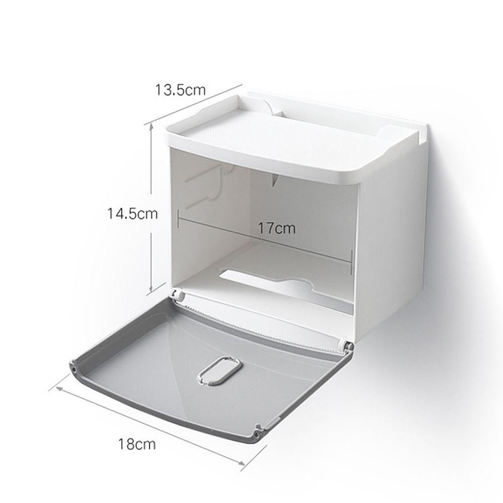 Mounted No Punching Roll/Draw Paper Dispenser Toilet Paper Holder Storage Rack Tissue Box Shelf