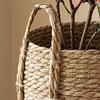 Round Wicker Planter Basket with Handles Indoor Outdoor Plants Rattan Woven Planter Pot Home Living Room Balcony Garden Decorative Flower Pot