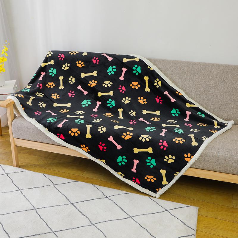 Flannel Sherpa Double-Layer Pet Blanket - Thick, Cozy Dog Bed Mat