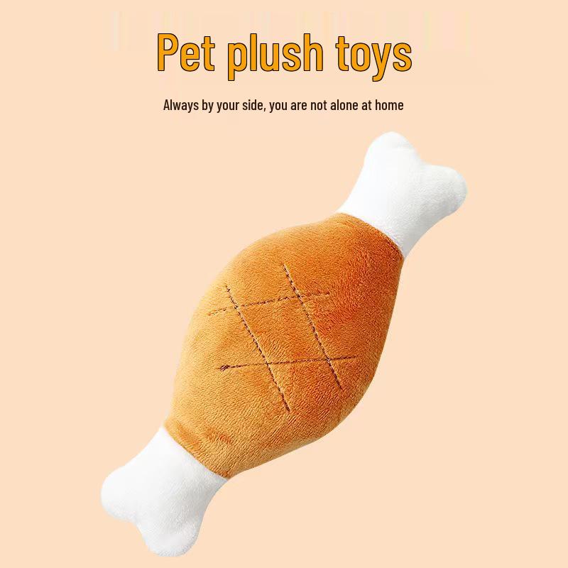 Pet Dog Plush Squeaky Toy - Chicken Leg, Duck, Pig, Elephant Designs - Bite-Resistant and Decompression Features