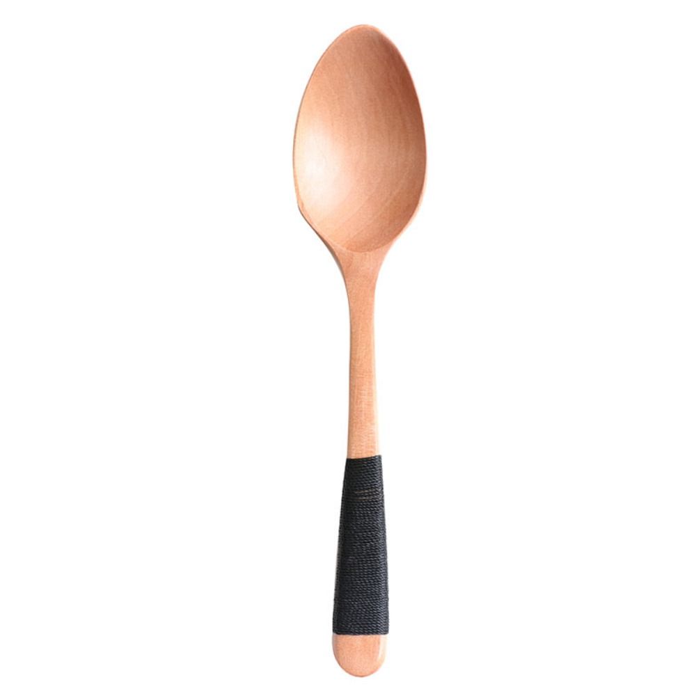 Kids Adults Elegant Eating Tableware Wooden Cutlery Kitchen Utensil Soup Spoons Scoop