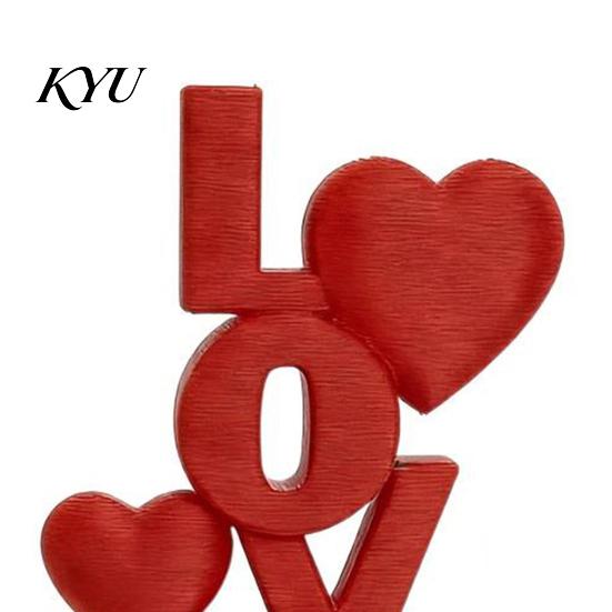 Romantische Schlafzimmer-Nachttisch-Dekoration 2 Stück 3D-gedrucktes gestapeltes LOVE-Buchstaben-Ornament mit Herz-Dekor, Schreibtisch-Liebes-Skulptur Tischskulptur, Modern