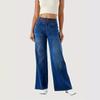 European and American Women's New High-waisted Loose Wide-leg Jeans Women's Rubber Band Elastic Waist Women's Trousers