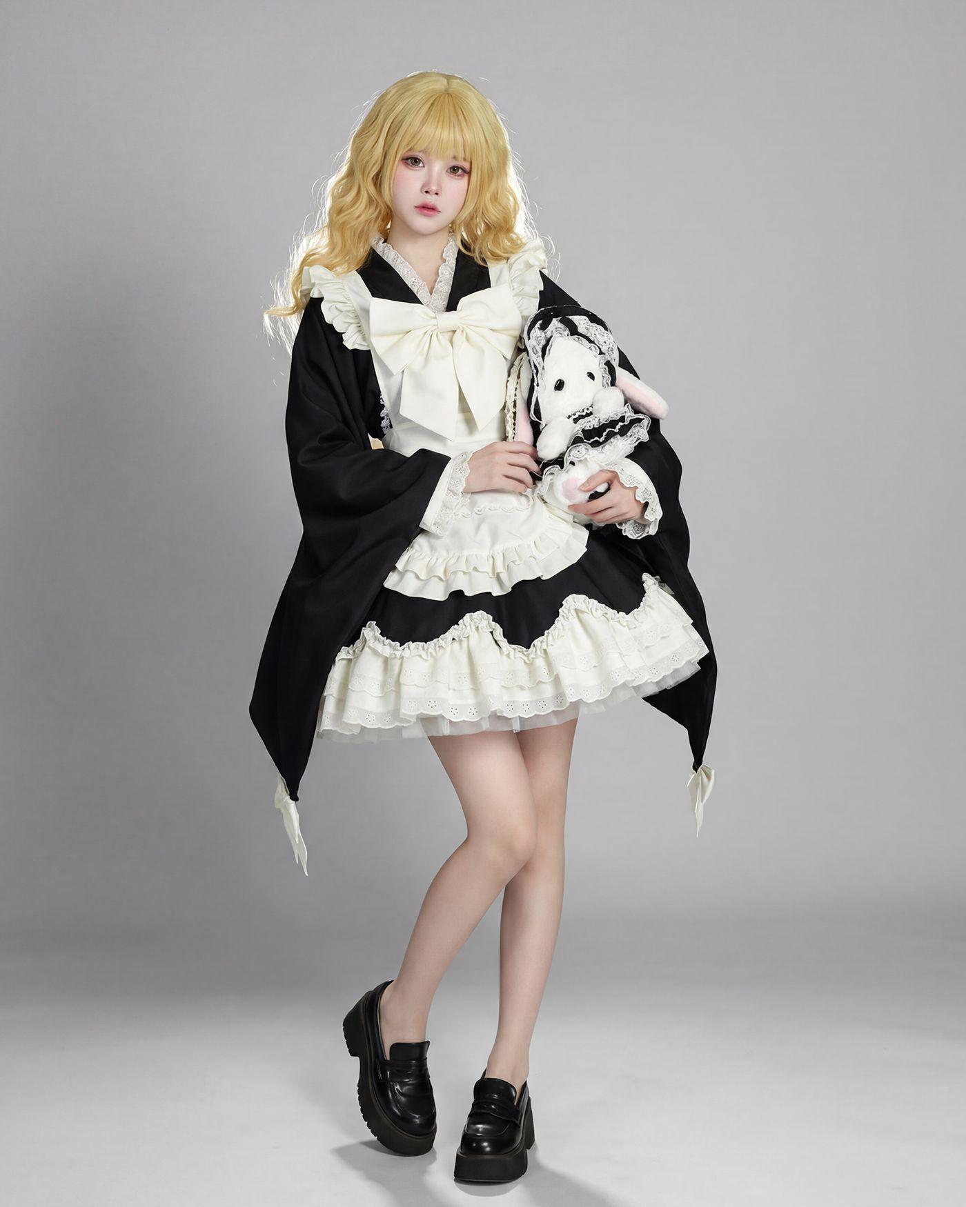 

Japanese Style Lolita Dress - Cute Maid Cosplay Performance Costume Size 1 чёрный