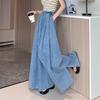 Spring Autumn Loose-Fit Plus Size Women's Jeans Slimming Wide-Leg Ground-Length Simple Style Casual Ladies Pants